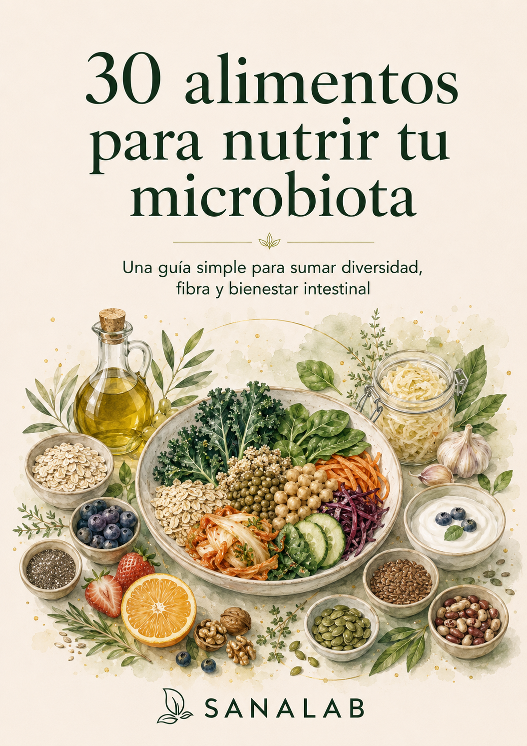 Portada de 30 Alimentos Para Nutrir Tu Microbiota